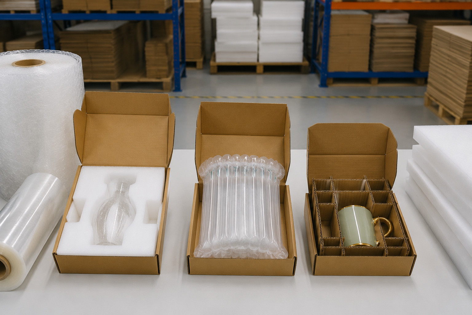 Custom Foam Inserts vs Air Column Packaging vs Corrugated Inserts for Fragile Products for overseas packaging buyers