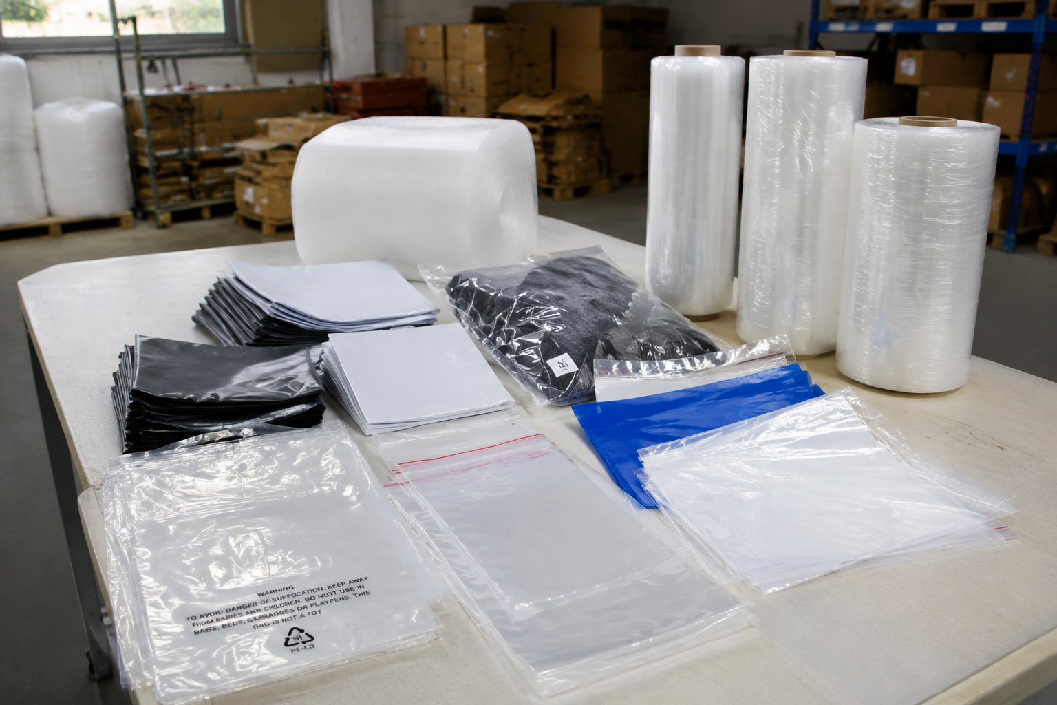 Plastic Bags and Film Packaging Guide: Poly Mailers, Garment Bags, Liners, Clear Bags, and Stretch Film for overseas packaging buyers