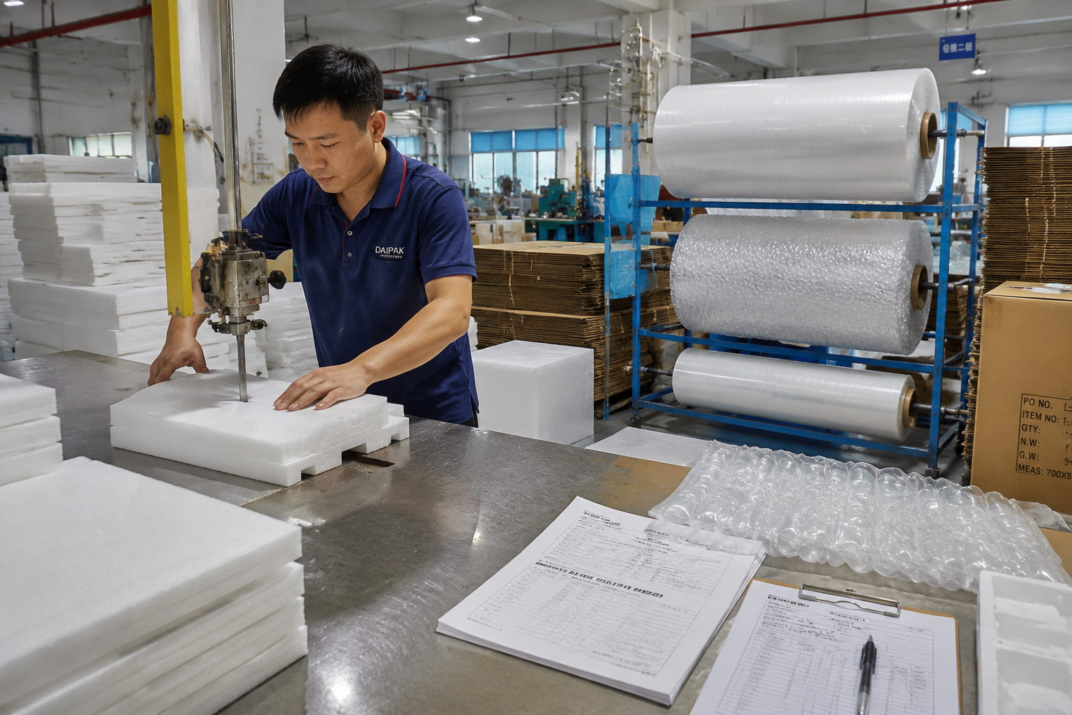 Packaging supplier audit checklist with sample packaging materials and factory verification notes